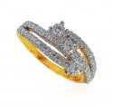 18KT Gold Diamond Ring for Ladies - Click here to buy online - 1,730 only..