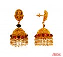 22K Gold Traditional Temple Jhumka - Click here to buy online - 3,695 only..