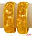 22Kt Gold Filigree Bangles (2 Pcs)  - Click here to buy online - 4,160 only..