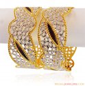 Gold Designer Rhodium Wide Bangle - Click here to buy online - 10,889 only..