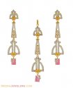 22K Fancy CZ Pendant Set - Click here to buy online - 3,547 only..