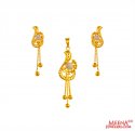 22K Gold  Pendant Set - Click here to buy online - 1,188 only..