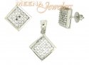 18Kt White Gold Signity Pendant Set - Click here to buy online - 1,029 only..