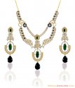 Click here to View - 22k Gold Stones Necklace Set  