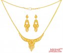 22K Gold Necklace Earring Set - Click here to buy online - 1,582 only..