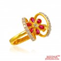 22Kt Gold Colored Stone Fancy Ring - Click here to buy online - 869 only..