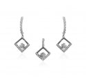 Click here to View - 18k Gold Diamond Pendant Set  