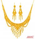 22Kt Gold Necklace Earring Set - Click here to buy online - 3,386 only..