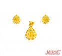 22K Gold Pendant Set - Click here to buy online - 765 only..