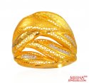 22 kt Gold Band with CZ - Click here to buy online - 610 only..