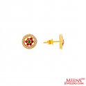 22Kt Gold Colored stone Earrings