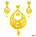 Click here to View - 22k Gold Chand Bali Pendant Set 