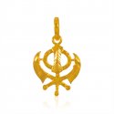 22K Gold Khanda Pendant - Click here to buy online - 438 only..