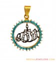 22k Fancy Studded Allah Pendant - Click here to buy online - 807 only..