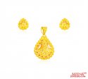 Click here to View - 22K Gold Traditional Pendant Set 