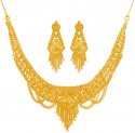 Necklace Earring Set 22K Gold - Click here to buy online - 4,103 only..