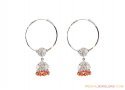 Click here to View - White Gold Plated Chandelier Hoops 22k 