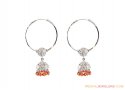 White Gold Plated Chandelier Hoops 22k - Click here to buy online - 880 only..