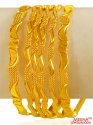 22kt Gold Bangles (6Pcs) - Click here to buy online - 6,135 only..