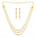 22Kt Gold Balls Necklace Set - Click here to buy online - 6,083 only..