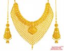 22Kt Gold Necklace Earring Set - Click here to buy online - 14,387 only..