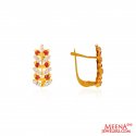 22Kt Gold CZ Colored stone Earrings