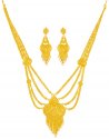 Click here to View - 22KT Gold Long Necklace Set 