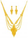 22K Gold Necklace and Earrings Set - Click here to buy online - 6,106 only..