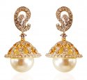 18kt Diamond Jhumki Earrings - Click here to buy online - 5,703 only..