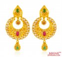 22KT Gold Chandbali Earrings - Click here to buy online - 2,738 only..