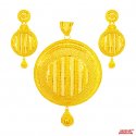 22kt Gold Pendant Set - Click here to buy online - 5,260 only..