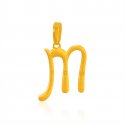 22Kt Initial Pendant (M) - Click here to buy online - 314 only..