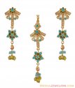 22K Pakistani Style Pendant Set - Click here to buy online - 1,698 only..