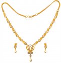 22K Gold Necklace Set Two Tone  - Click here to buy online - 1,953 only..