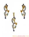 2 Tone Colored Stones Pendant Set - Click here to buy online - 1,195 only..