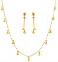 22kt Gold Necklace and Earrings Set - Click here to buy online - 1,144 only..