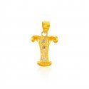 Gold Pendant with Initial (T) - Click here to buy online - 126 only..