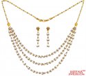 22Kt Gold Two Tone Necklace Set - Click here to buy online - 2,981 only..