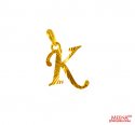 Click here to View - 22Kt Gold Initial Pendant (K) 
