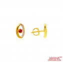 22Kt Gold CZ Colored stone Earrings