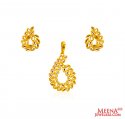 22Kt Gold Two Tone Pendant Set