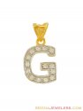22Kt Gold Pendant with Initial(G) - Click here to buy online - 369 only..