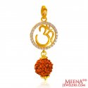 22 Karat Gold OM  Rudraksh Pendant - Click here to buy online - 433 only..