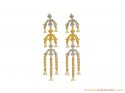 22K Fancy Two Tone Long Earrings - Click here to buy online - 2,404 only..