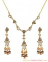 Click here to View - 22k Gold Pakistani Cz Necklace Set 
