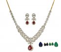 18Karat Gold Diamond Necklace Set - Click here to buy online - 9,679 only..