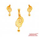 22Kt Gold Delicate Pendant Set