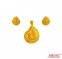 22kt Gold Pendant Set - Click here to buy online - 2,087 only..