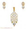 22Kt Gold Fancy Pendant Set - Click here to buy online - 1,408 only..