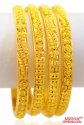 22KT Gold Bangles Set (4 PCs) - Click here to buy online - 4,572 only..
